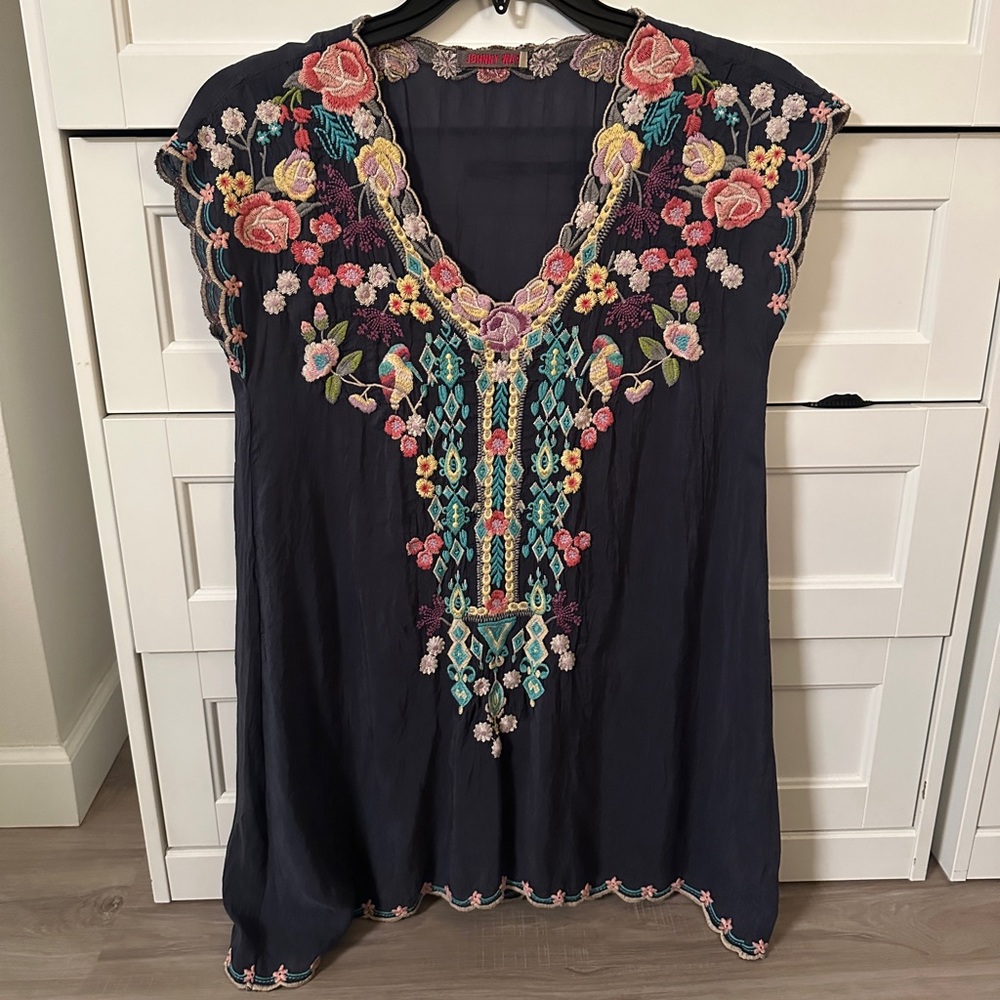 Johnny Was long embroidered tunic